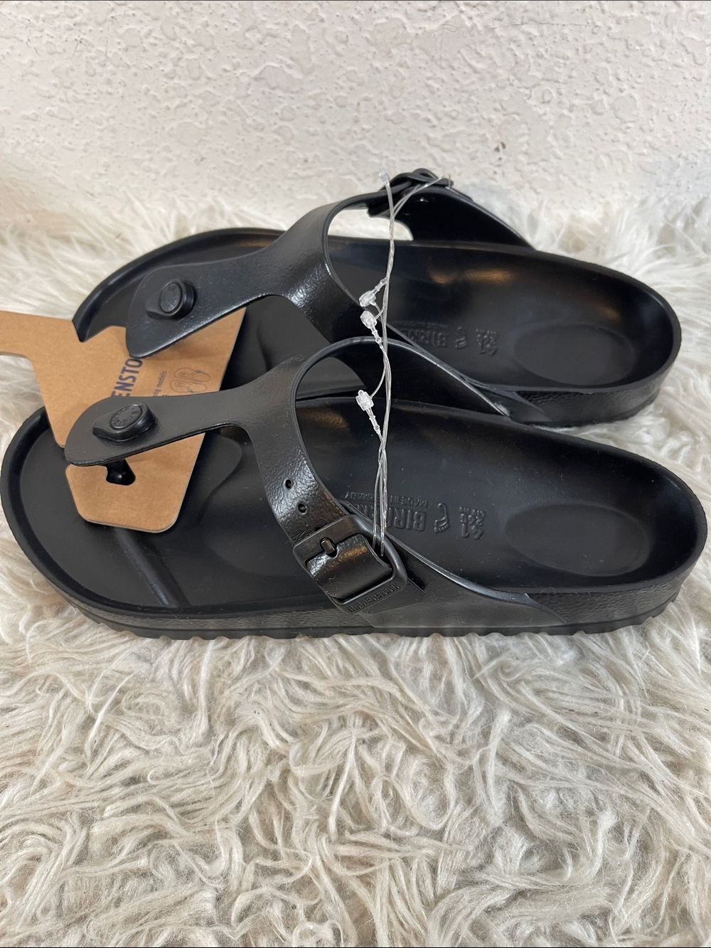 BIRKENSTOCK Gizeh Essentials Black Slip On Lightweight Size 10 NEW - Picture 6 of 14
